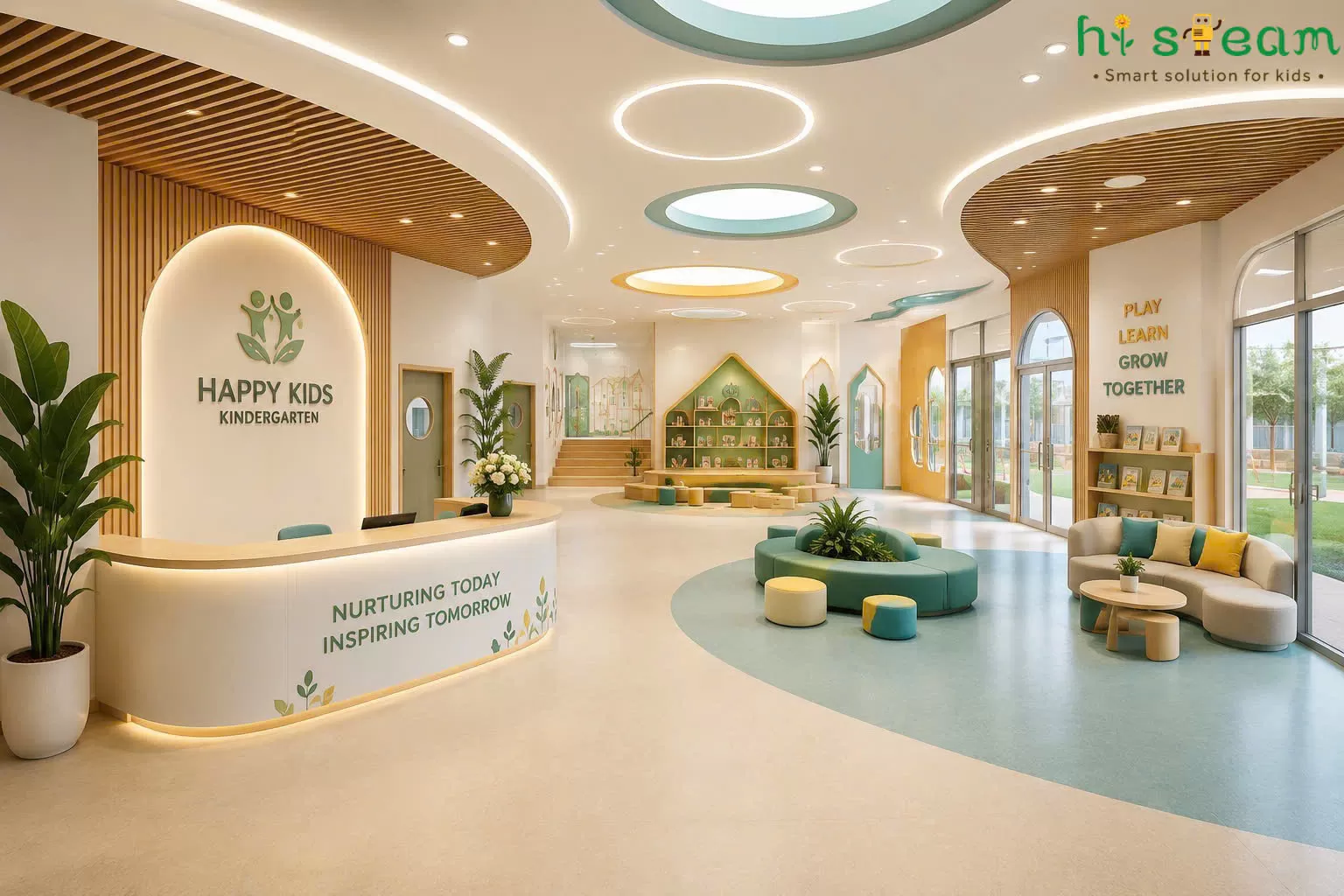 Điều đầu tiên phụ huynh nhìn thấy không phải là lớp học, mà là triết lý giáo dục của Nhà trường
