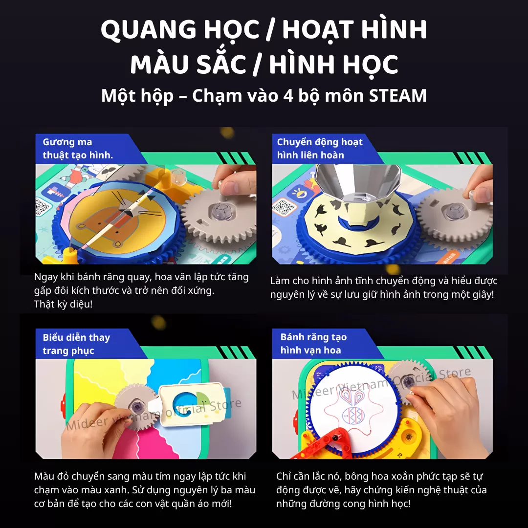 Đồ chơi lắp ráp mô hình bánh răng Mideer Steam Gear Projector 3+