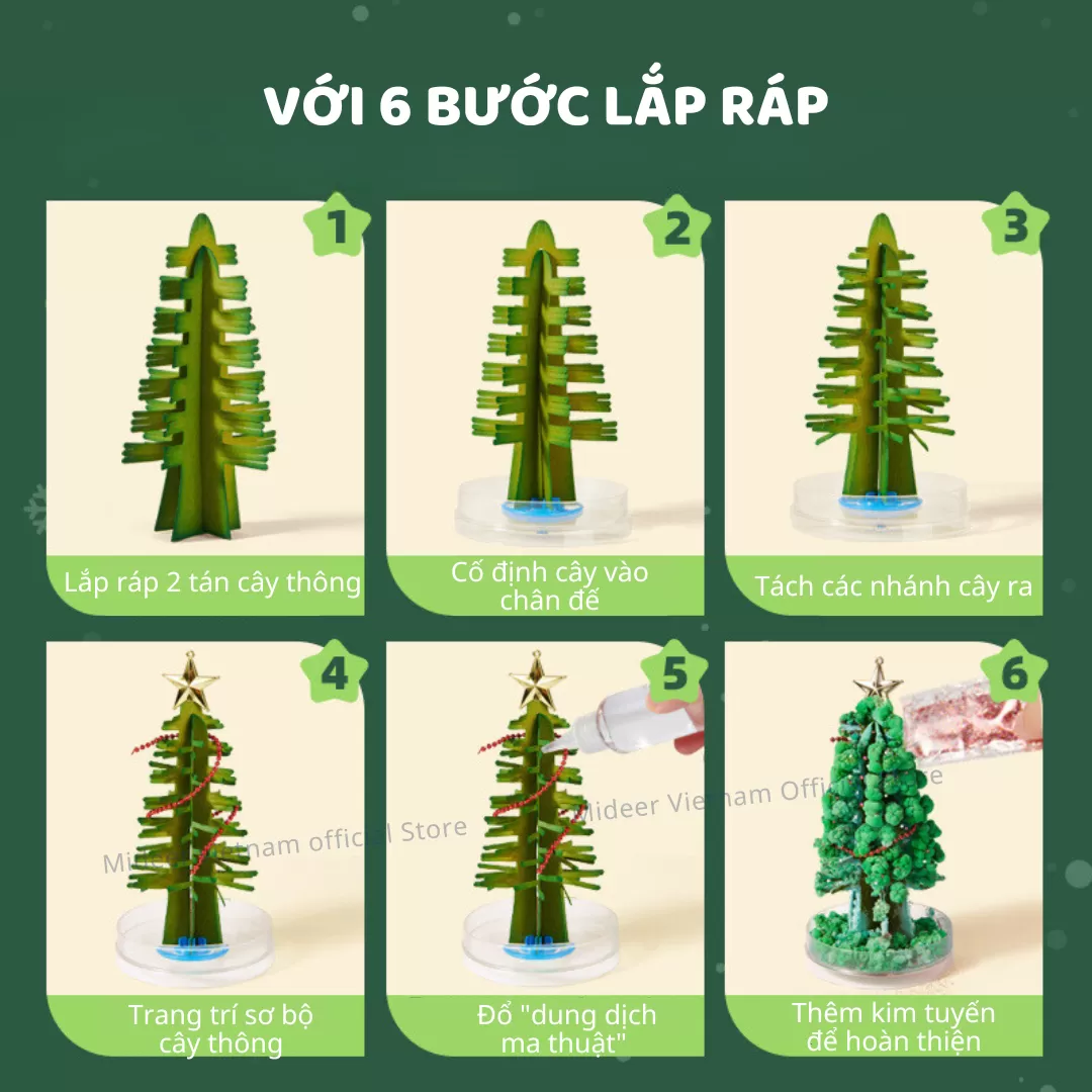 Cây Thông Noel Tự Nở Thần Kì Mideer Magic Christmas Tree 10+