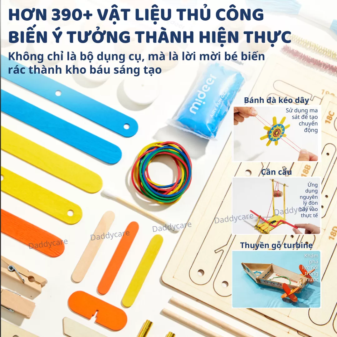 Đồ chơi lắp ráp mô hình STEAM Mideer Invention Toy Set 390 chi tiết 8+