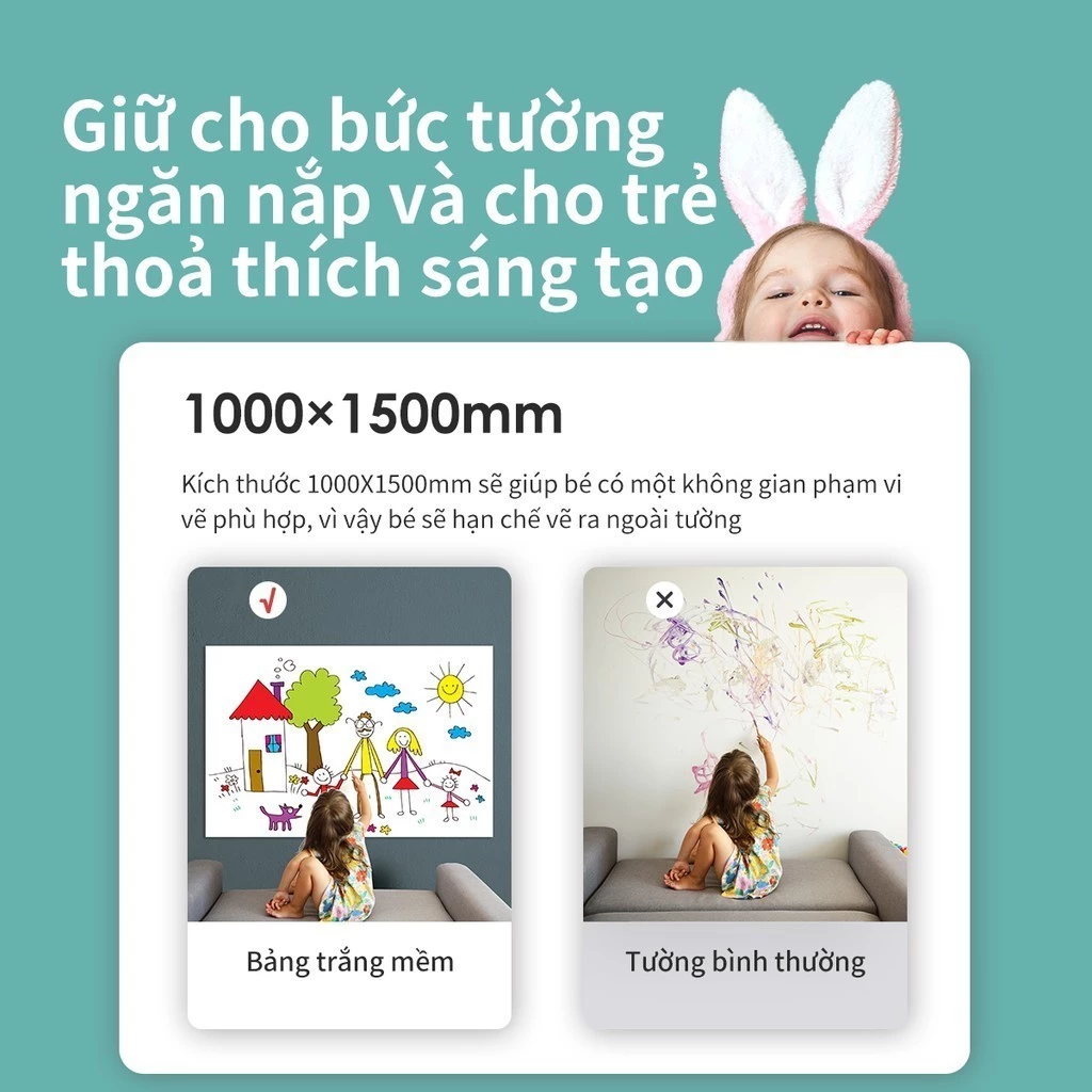 BẢNG TỪ TRẮNG KHÔNG VIỀN DÁN TƯỜNG DELI