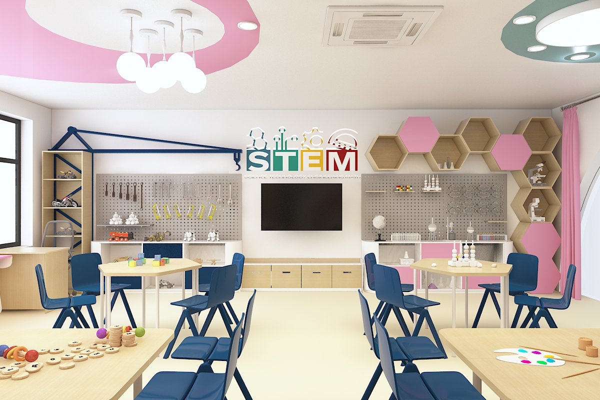 Tư vấn thiết kế và thi công phòng Steam Lab mầm non