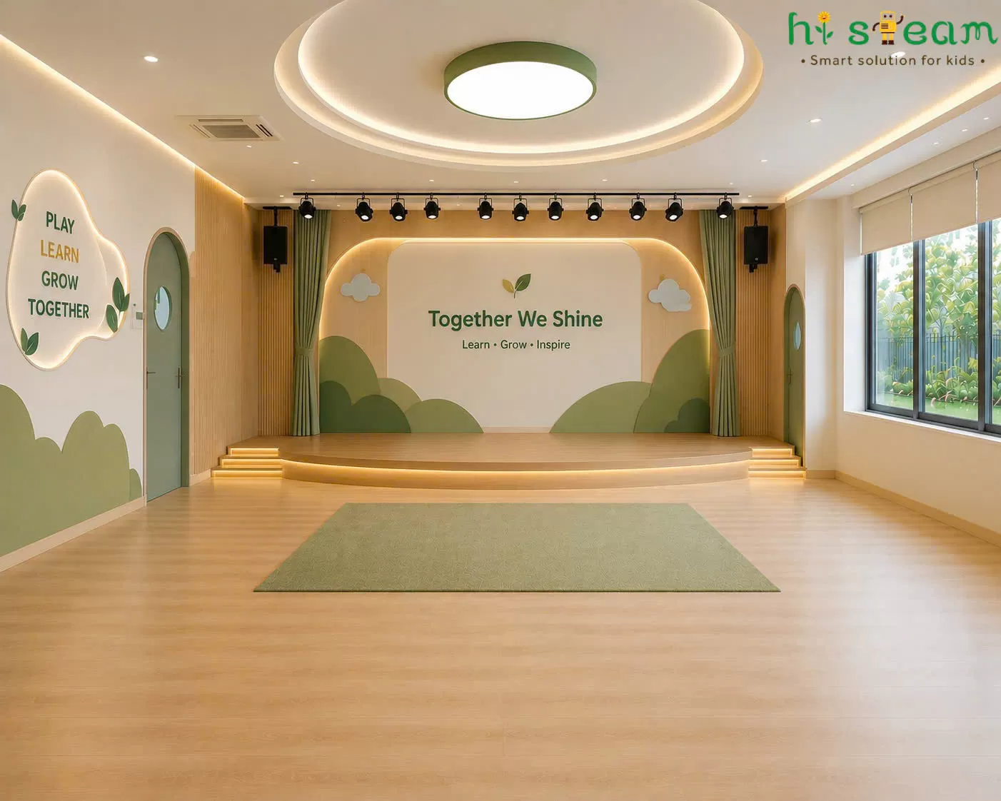 Điều đầu tiên phụ huynh nhìn thấy không phải là lớp học, mà là triết lý giáo dục của Nhà trường