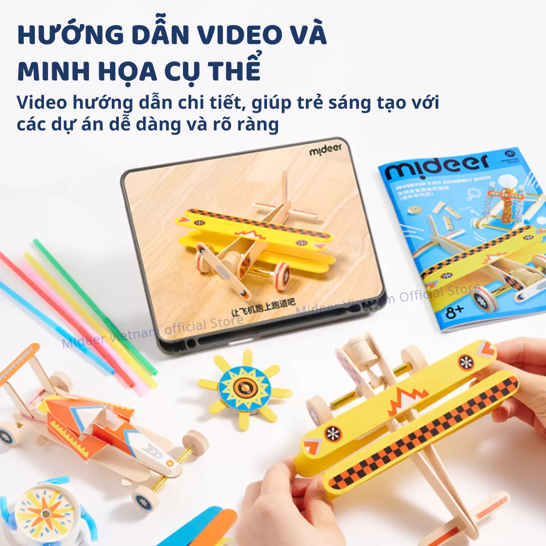 Đồ chơi lắp ráp mô hình STEAM Mideer Invention Toy Set 200 chi tiết 8+