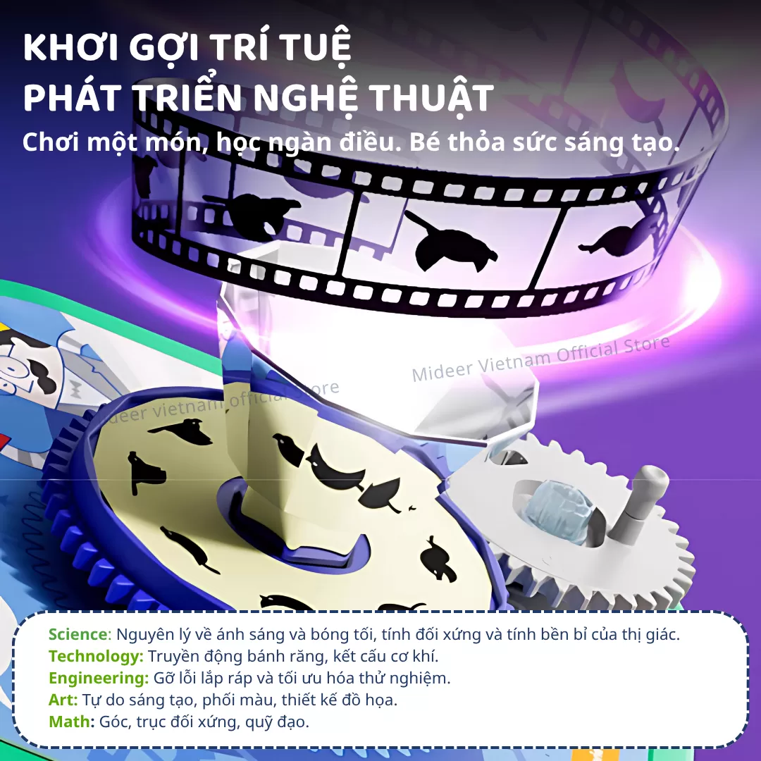 Đồ chơi lắp ráp mô hình bánh răng Mideer Steam Gear Projector 3+