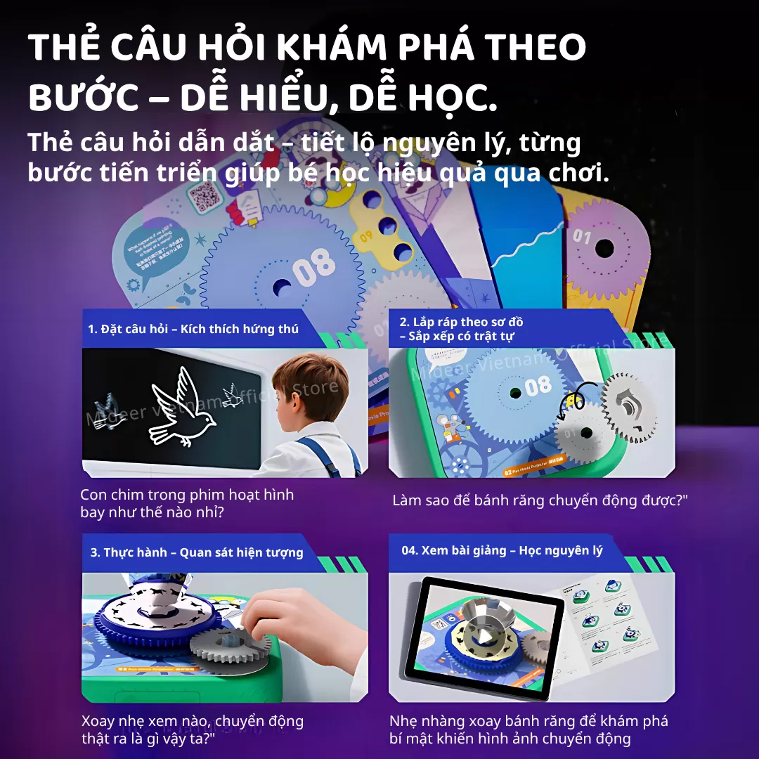 Đồ chơi lắp ráp mô hình bánh răng Mideer Steam Gear Projector 3+