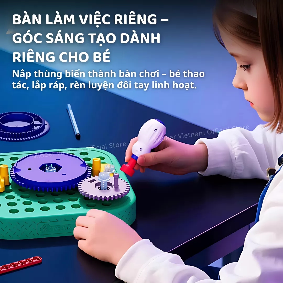 Đồ chơi lắp ráp mô hình bánh răng Mideer Steam Gear Projector 3+