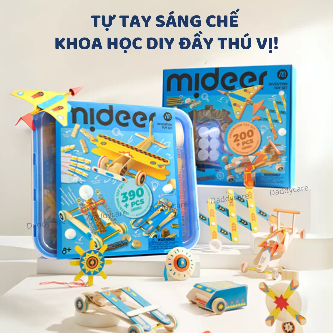 Đồ chơi lắp ráp mô hình STEAM Mideer Invention Toy Set 390 chi tiết 8+