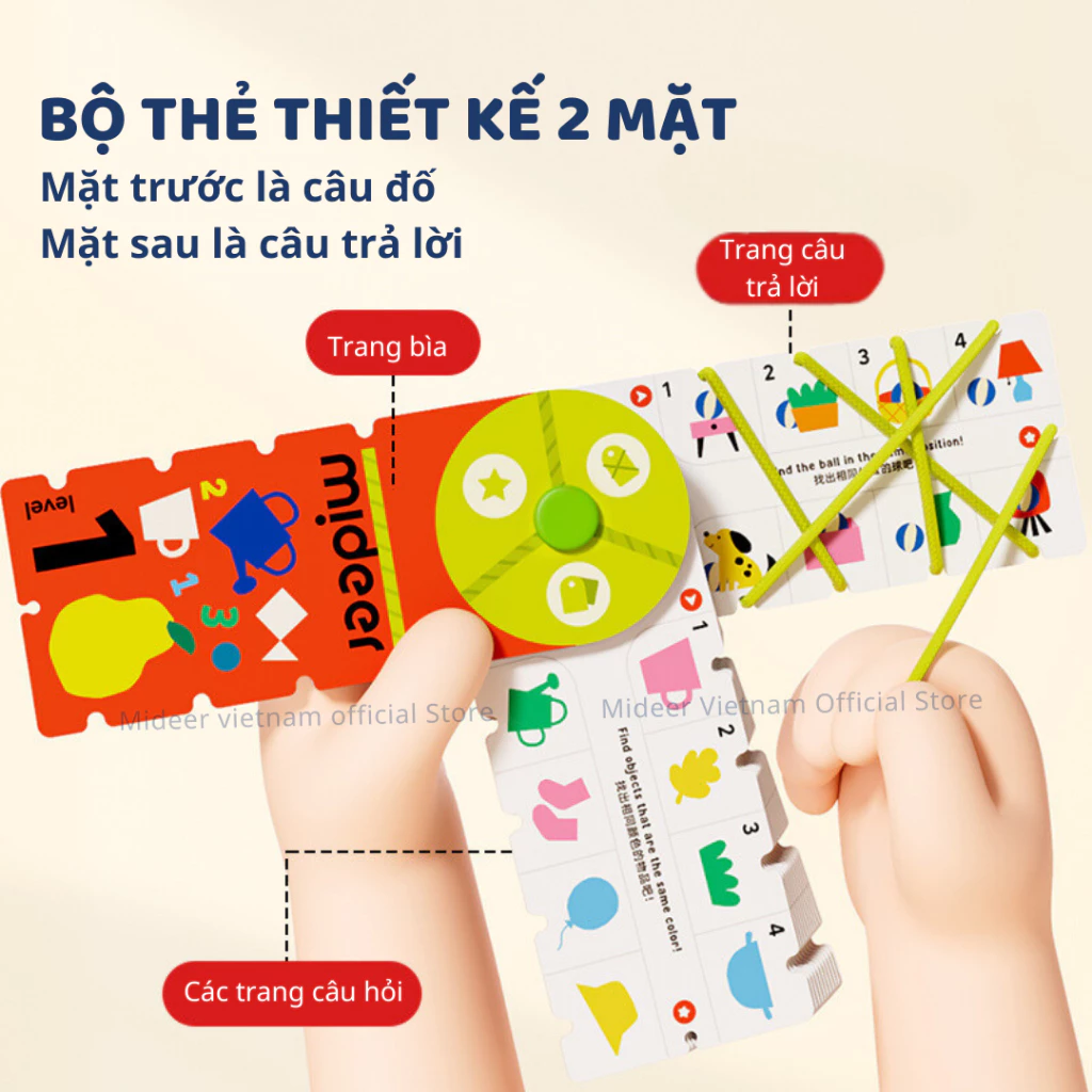 Bộ thẻ học thông minh flashcard Mideer Match & Connect Play book giáo dục sớm cho bé