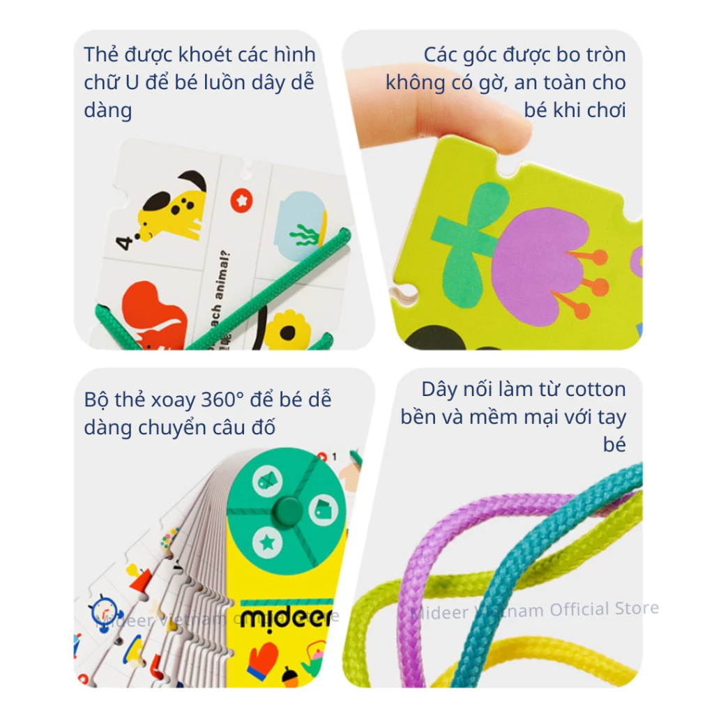Bộ thẻ học thông minh flashcard Mideer Match & Connect Play book giáo dục sớm cho bé