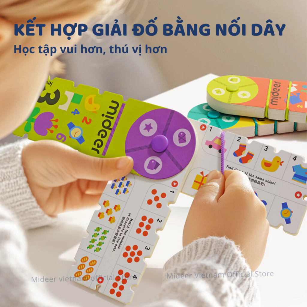 Bộ thẻ học thông minh flashcard Mideer Match & Connect Play book giáo dục sớm cho bé